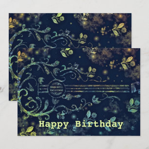 Floral Guitar Happy Birthday Card