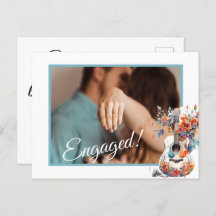 Floral Guitar Save the Date Card