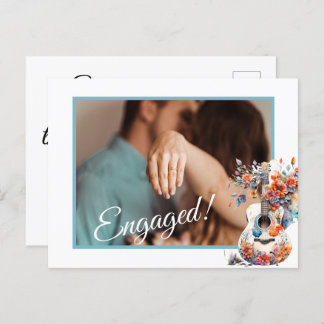 Floral Guitar Save the Date Card