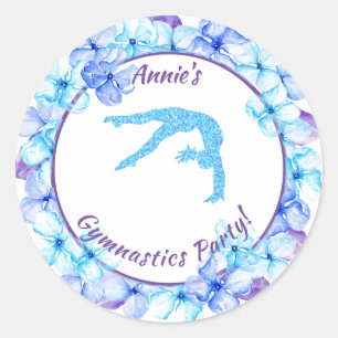 Floral Gymnastics Party Stickers