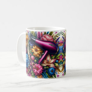 Floral Hairdresser Tools Coffee Mug