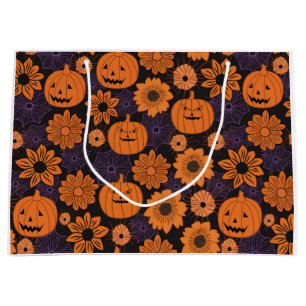 Floral Halloween Large Gift Bag