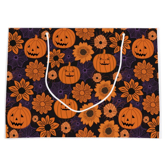 Floral Halloween Large Gift Bag (Front)