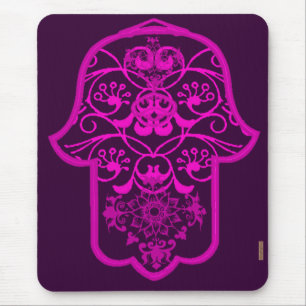 Floral Hamsa Pink Mouse Mat