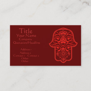 Floral Hamsa (Red) Business Card