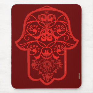 Floral Hamsa (Red) Mouse Mat