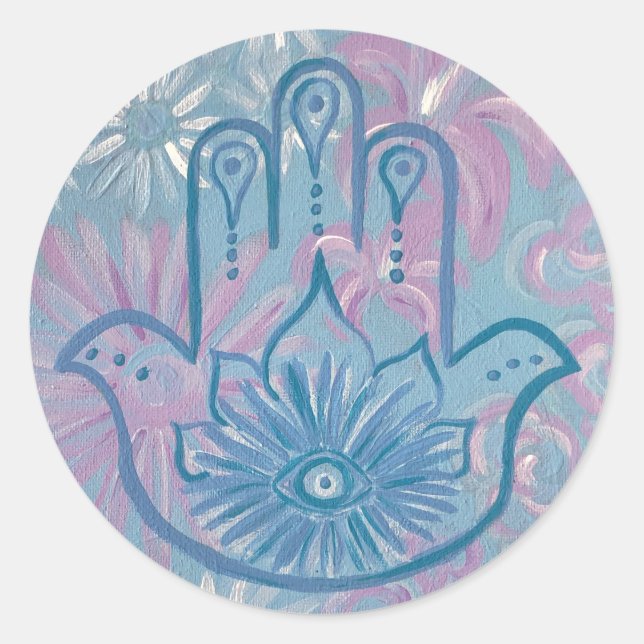 Floral Hamsa Sticker (Front)