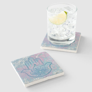 Floral Hamsa Stone Coaster