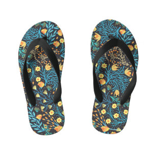 Floral Hand Drawn: Creative Seamless Kid's Flip Flops