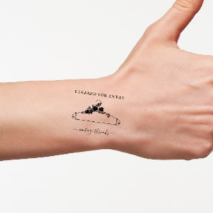 Floral Hanger Logo Covid Temperature Cleared Entry Rubber Stamp