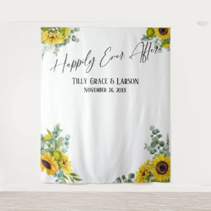 Floral Happily Ever After Photo Backdrop Tapestry