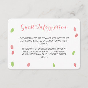 Floral Happiness Guest Information Enclosure Card
