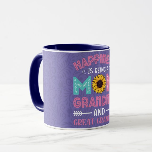 Floral Happiness is Mum & Grandma Coffee Mug (Front Left)