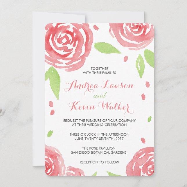 Floral Happiness Wedding Invitation (Front)
