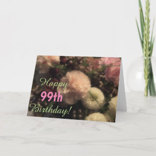 Floral Happy 99th Mum Bouquet Happy Birthday Card