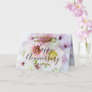  Floral Happy Anniversary  Card