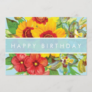 Floral Happy Birthday Card