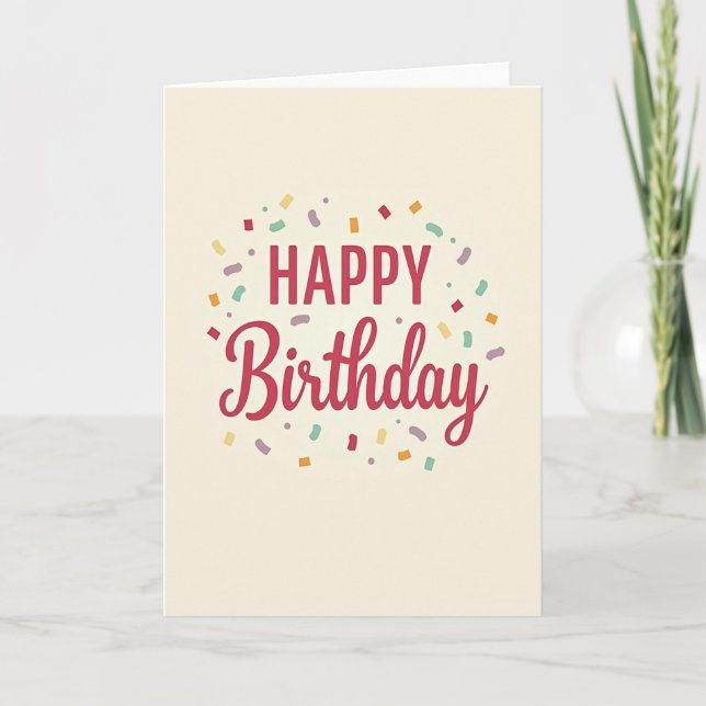 Floral Happy Birthday Card (Front)