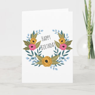 Floral Happy Birthday Card