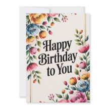 Floral Happy Birthday Greeting