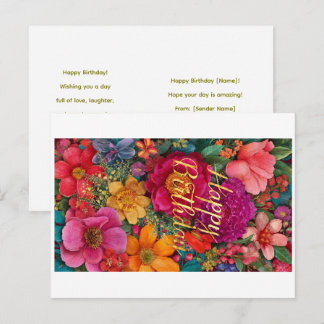 Floral Happy Birthday Greeting Card - COD Availabl