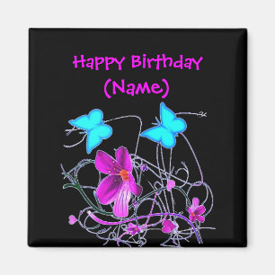 Floral  Happy Birthday Magnet