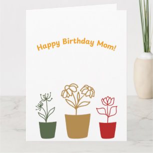 Floral Happy Birthday Mom Card