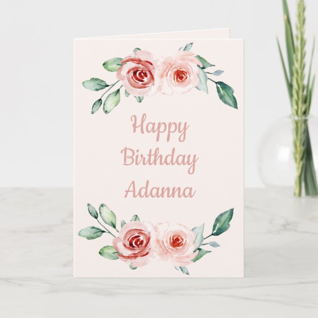 Floral Happy birthday my love Card (Front)