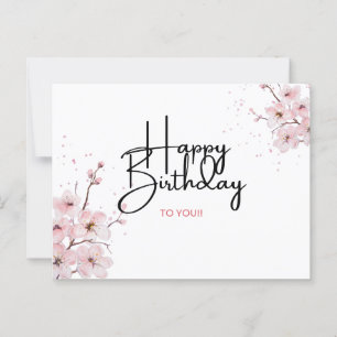 Floral Happy Birthday  Postcard