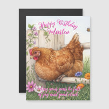 Floral Happy Chicken Brownie Landhouse Birthday