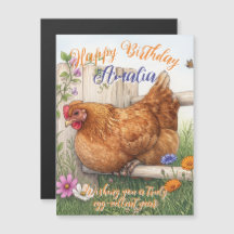 Floral Happy Chicken Brownie Landhouse Birthday