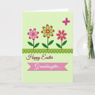 Floral Happy Easter Granddaughter Card