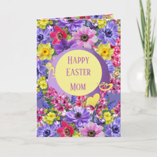 Floral Happy Easter Mum Holiday Card