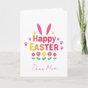 Floral Happy Easter Mum Holiday Card