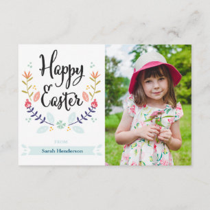 Floral Happy Easter Photo Card