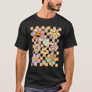 Floral Happy Face Halloween Pumpkin Spooky Season T-Shirt