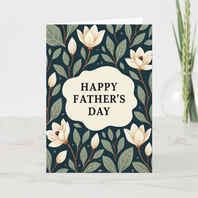 Floral Happy Fathers Day Card (Front)