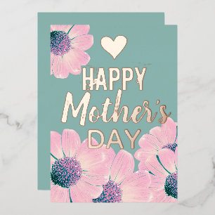 Floral Happy Mother’s Day Foil Holiday Card