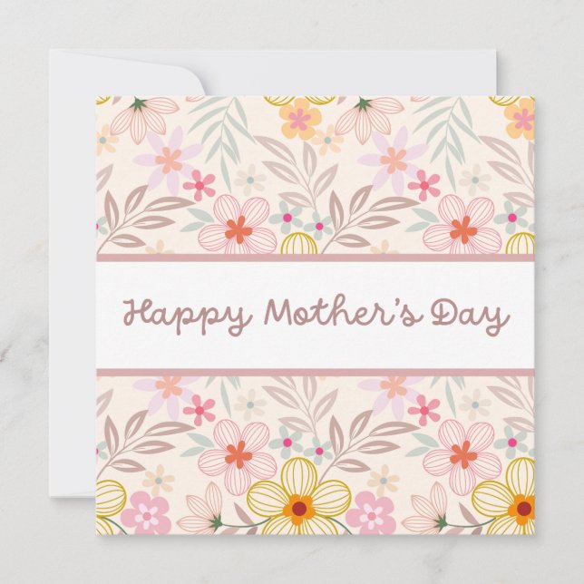Floral Happy Mother's Day Card (Front)