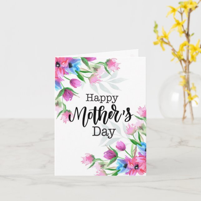 Floral Happy Mother's Day Card (Yellow Flower)