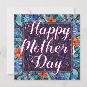 Floral Happy Mother's Day Elegant Boho Chic Custom Holiday Card