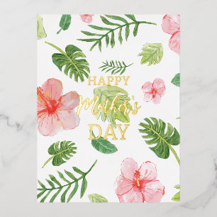 Floral Happy Mother's Day  Foil Greeting Card