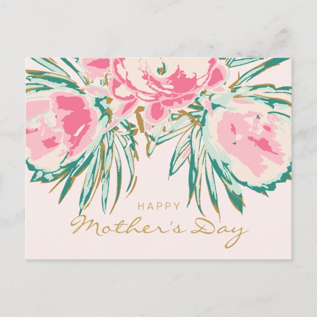 Floral Happy Mother's Day Holiday Postcard (Front)