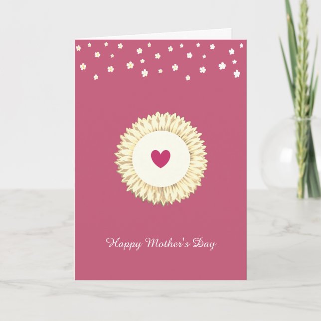Floral Happy Mother's Day on Rose Gold Card (Front)