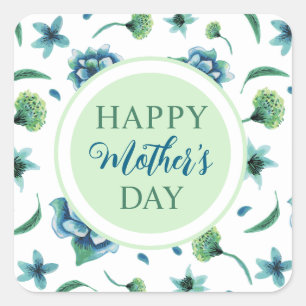 Floral Happy Mother's Day  Square Sticker