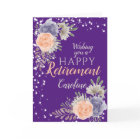 Floral Happy Retirement Peony Rose Purple