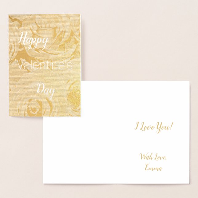 Floral Happy Valentine's Day Card Roses (Display)