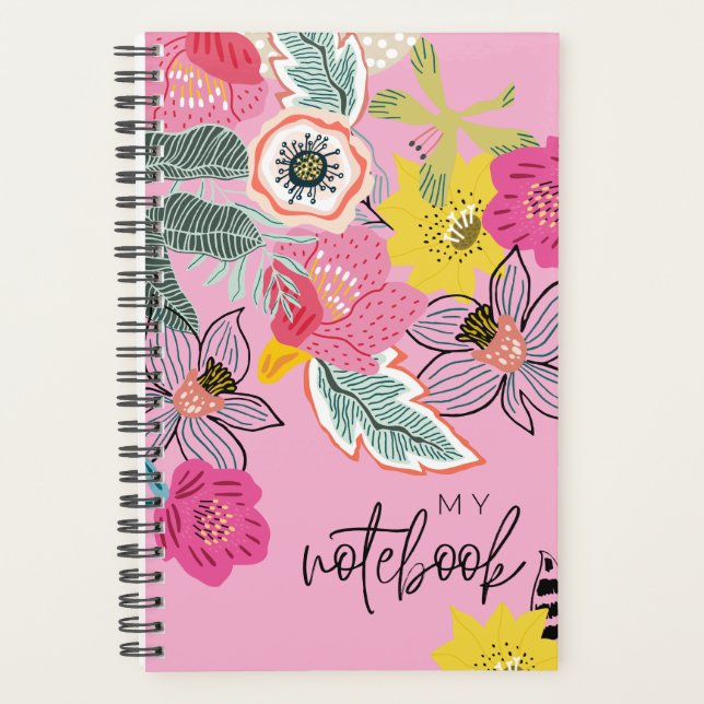 Floral Hardcover Notebook – Aesthetic Journal for  Planner (Front)