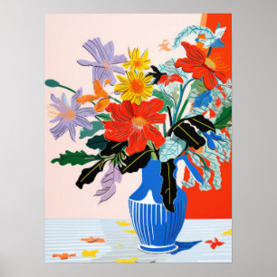 Floral Harmony: A Vibrant Vase Poster