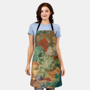 Floral Harmony and Fruitful Splendour Botanical Ar Apron